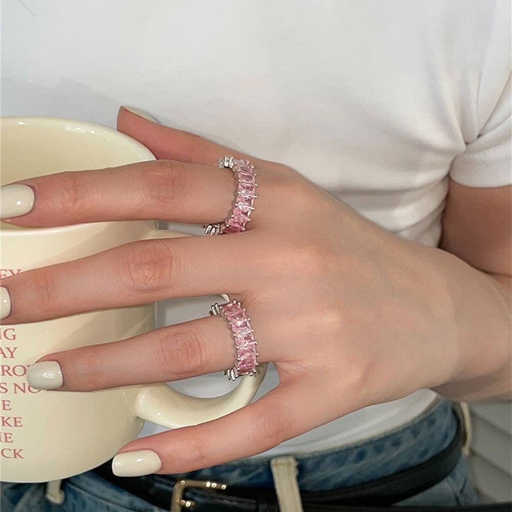 Pink rhinestones ring